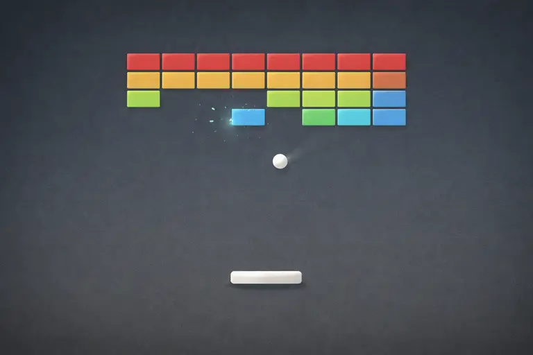 Breakit gameplay loop showing objects appearing and being cleared in a simple arcade game scene