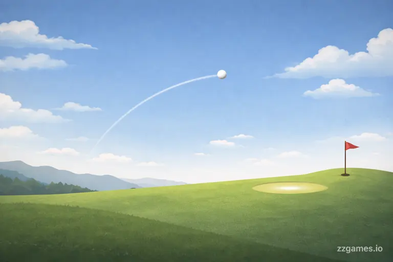 Golf Orbit shot physics visualization showing ball angle, bounce and distance behavior
