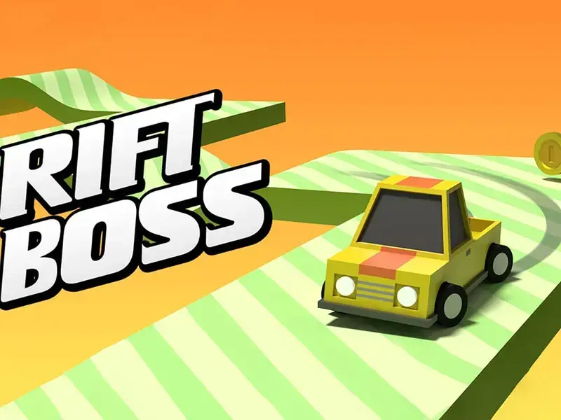 SZ Games Drift Boss style browser car drifting on curved road in arcade driving challenge